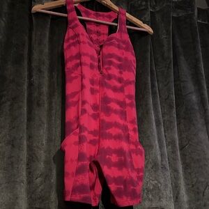 Red and Black Tie-Dye Sleeveless Jumpsuit